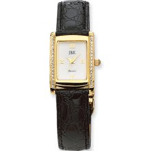 Jackie Kennedy Watch With Black Leather Strap