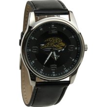 Jacksonville Jaguars watch : Jacksonville Jaguars Interchangeable Leather Watch - Black/Brown