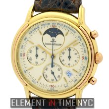 Jaeger-LeCoultre Vintage Collection Odysseus 18k Yellow Gold Quartz Chronograph Moonphase