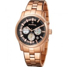 JBW Just Bling Iced Out Women's JB-6217-I Rose-Gold Tone Chronograph Diamond Watch