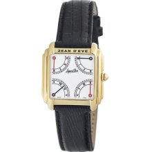 Jean D'eve Men's Quarta Automatic White Dial Black Lizard-leather Watch 092453er