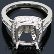 Jewelry Sets Vintage Cushion Shape 8x8mm 14kt White Gold 0.65Ct Diamond Engagement Entire Mount Ring