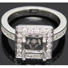 Jewelry Sets Vintage Princess Cut 6.5mm 14Kt White Gold Full Cut Diamond Engagement Wedding Ring