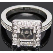 Jewelry Sets Vintage Princess Cut 6.5mm 14Kt White Gold Full Cut Diamond Engagement Wedding Ring