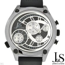 Joshua And Sons Js-13-ss Chronograph Men's Watch Silver/black