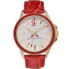 Juicy Couture Watch, Womens Jetsetter Red Leather Strap 38mm 1900970