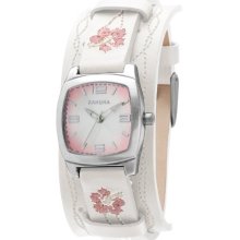 Kahuna Women's Quartz Watch With Pink Dial Analogue Display And White Plastic Or Pu Cuff Kls-0261L