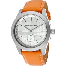 Kenneth Jay Lane Watches Women's Silver Textured Dial Orange Genuine L