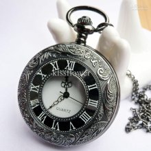 Korean Style Vintage L Size Roman Numerals Pocket Watch,necklace,qua