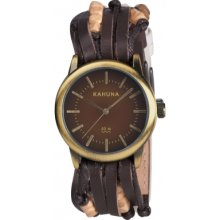 KUS-0056G Kahuna Mens Brown Friendship Watch