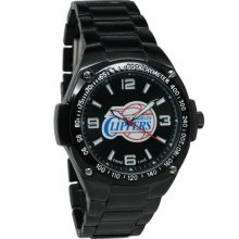 LA Clippers wrist watch : Los Angeles Clippers Stainless Steel Warrior Watch - Black