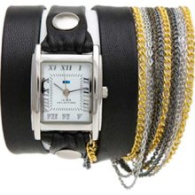 La Mer Black Multi-Chain Wrap Watch
