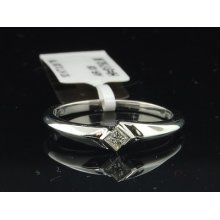 Ladies 10k White Gold Princess Cut Diamond Engagement Ring Bridal Fashion Band
