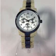 Ladies Bora Plastic Acyrlic 3 Eye Dial Mk Chronograph Style Watch Color 3