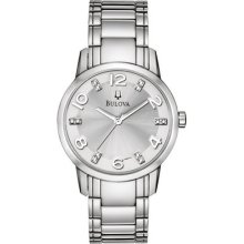 Ladies Bulova Watch with Diamonds in Stainless Steel (96P111)