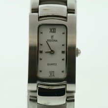 Ladies Festina 8919 White Rectangular Dial Stainless Steel Bracelet Watch