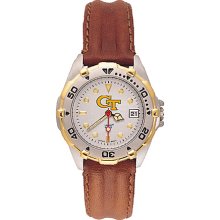 Ladies Georgia Tech University All Star Watch With Leather Strap