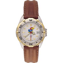 Ladies University Of Kansas All Star Watch With Leather Strap