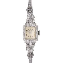 Ladies Vintage Hamilton 14K White Gold & Diamond Ladies Dress Watch