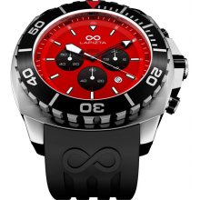 LAPIZTA Izurus Menâ€™s 300M Chronograph Diverâ€™s Watch â€“ 48mm Black w/Red L24.1802