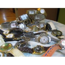 LARGE lot of 23 old wrist watches steampunk supplies watch parts