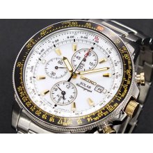 Latest Seiko Flightmaster Solar Powered 100m Alarm Chronograph Ssc011p1