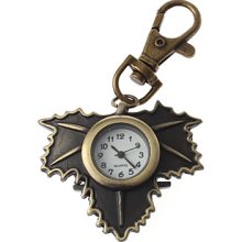 Leaves Unisex Special Design Alloy Analog Quartz Keychain Watch (Bronze)