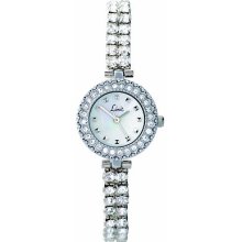 Limit White Dial Stone Set Stainless Steel Silver Bracelet Ladies Watch 6479