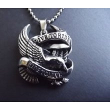 Live To Ride Hog Eagle Pendant Necklace Stainless Steel Biker Rocker Harley Ff