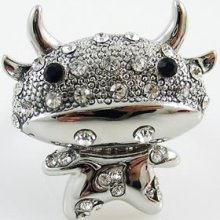 Lovely Big Size Rhinestones Crystal Calf Cow Ring 0616