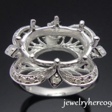 Luxuriant Fashion Ring 9x13.5mm Oval Diamond Engagement/wedding Semi Mount Ring