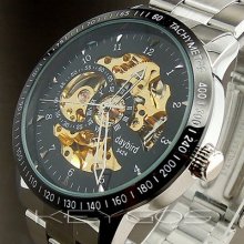 Luxury 1 Atm Fashion Mechanical Automatic Steel Men Wrist Watch Wv001