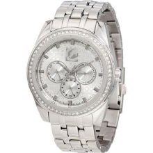 Marc Ecko Mens The Daily Silver Dial Crystal Accented Stainless Steel Watch
