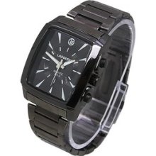 Men Business Style Square Dial Stainless Steel Quartz Japan Movement Wrist Watch
