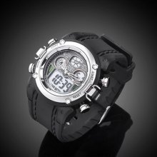 Men Digital Analog Alarm Stopwatch Waterproof Wrist Diving Sport Watch Free Box