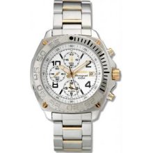 Menandamp;apos;s Two Tone Alarm Chronograph White Dial - Watch