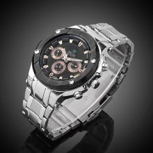 Men's 42mm Black Frame Diving Style Shape 6 Hand Date Day Quartz Wrist Watch