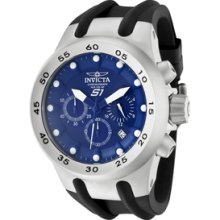 Men's Aviator Chronograph Blue Guilloche Dial Black