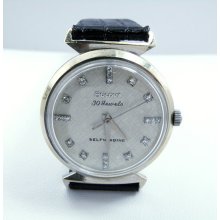Men's Bulova Vintage 30 Jewels 14K White Gold w/Diamond Collectable Watch-Very Rare, SKU W-1015