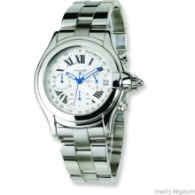 Men's Charles Hubert Stainless Steel White Dial Chronograph Watch