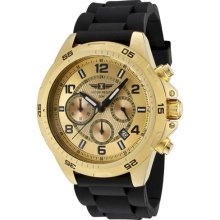 Men's Chronograph Gold Dial Black Silicon ...