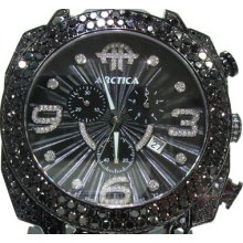 Mens Diamond Arctica Watch Round Cut ASQBDLb-D1-B2ASBb 10.70ct