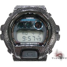 Mens Diamond Black Gold Casio G-Shock Case Round Cut Watch 0.15ct