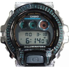Mens Diamond G-Shock Watch Blue and White Case with DW-6900 1.00ct
