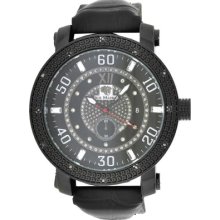 Mens Ice Mania Im1139 Joe Rodeo Jojino Illusion Dial 12 Diamond Watch Black Tone