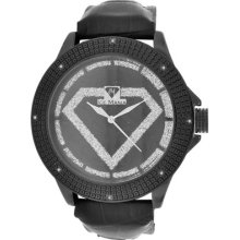 Mens Ice Mania Im3018 Joe Rodeo Jojino Black Tone Illusion Dial 8 Diamond Watch