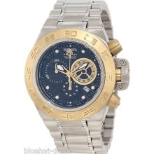 Mens Invicta Subaqua Noma Iv Chrono Black Dial Gold Tone Bezel Watch 10144