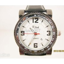 Mens Luxury Watch White Dial Leather Men Sport Quartz Watches Stylis
