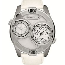 Men's Marc Ecko The Maestro Dual Time Zone Watch - White Leather - E16584g3