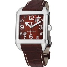 Men's Paramount Square Automatic Brown Dial Brown Genuine Alligat ...